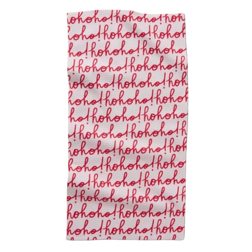 Geometry Ho Ho Holiday Red Bar Towel NEW 12" x 24" Recycled Materials